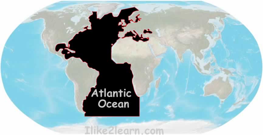 Atlantic Ocean Map.